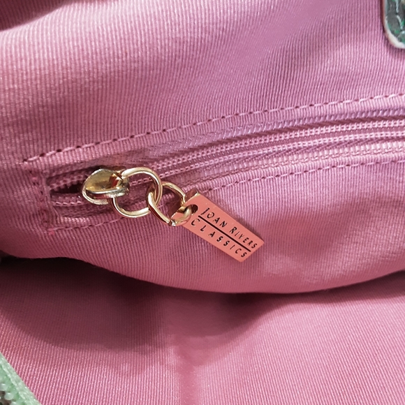 Joan Rivers Faux Green Metallic Python Shoulder Bag VTG - Picture 7 of 9